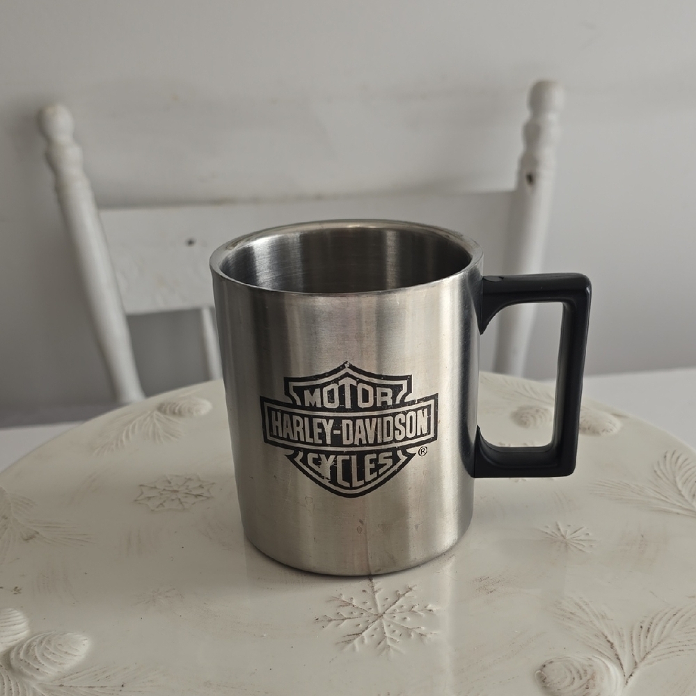 Vintage 1999 Harley - Davidson Motorcycles Tin Coffee Cocoa Tea Mug Cup